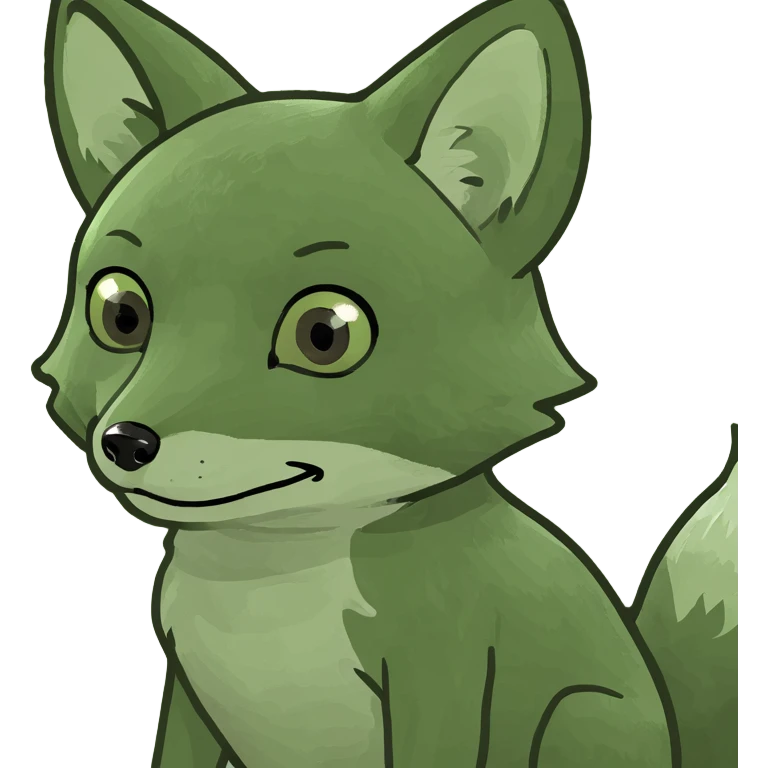 baby fox looking surprised in bufo frog meme style emoji