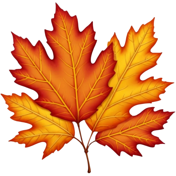 autumn leaves, white background emoji