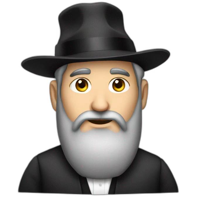 Orthodox Rabbi with iPhone emoji