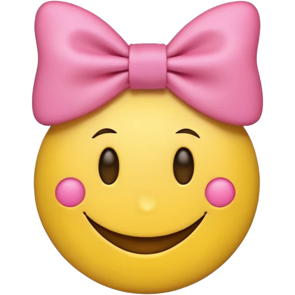 A smiley face with a little pink bow emoji