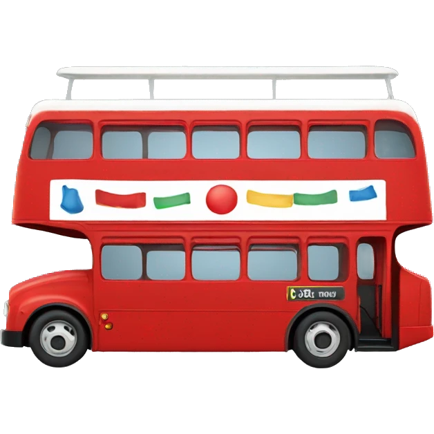 red double decker bus emoji