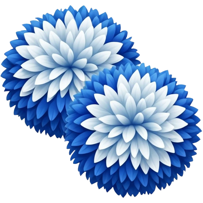 2 blue and white cheer poms emoji