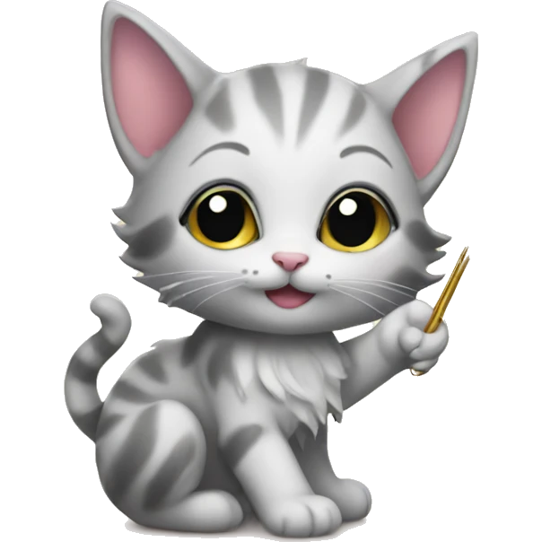 Kitten fairy with wand emoji