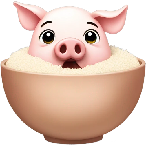 Pig eating rice meal emoji
