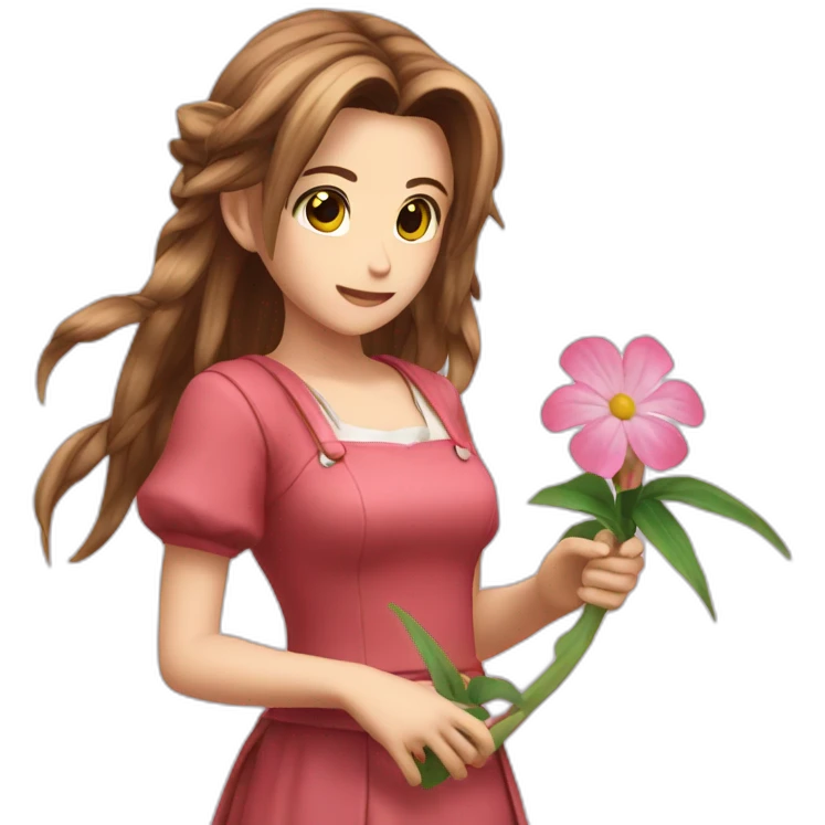 aerith giving flower emoji