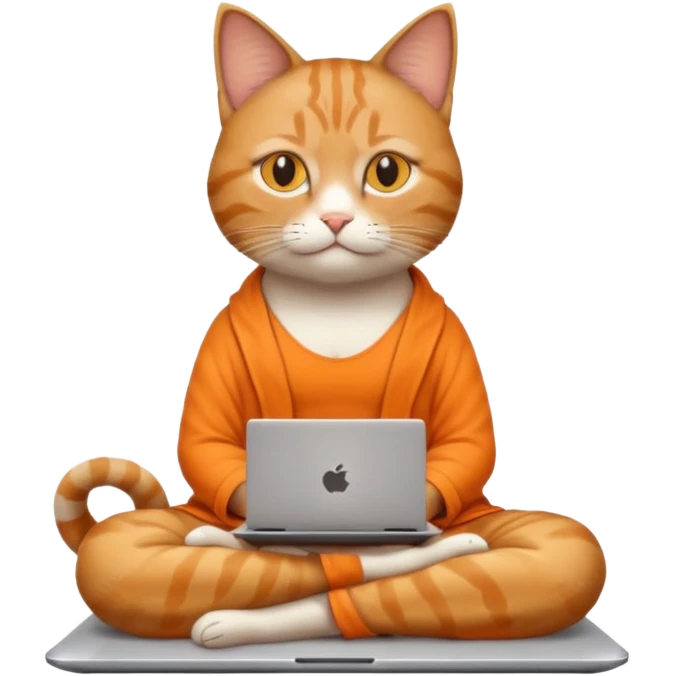 mediating cat with laptop emoji