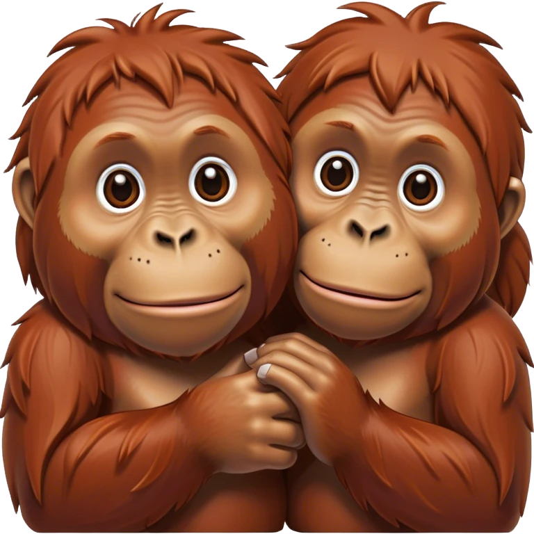 Nose to nose orangutans cute emoji