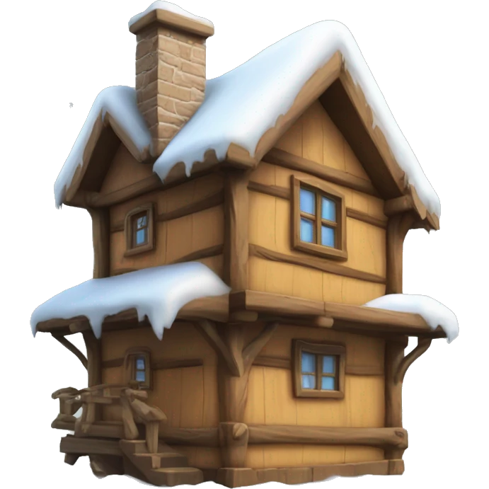 casa di legno con neve  emoji