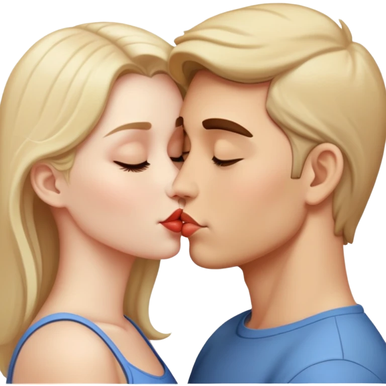 Dos personas dándose un beso emoji