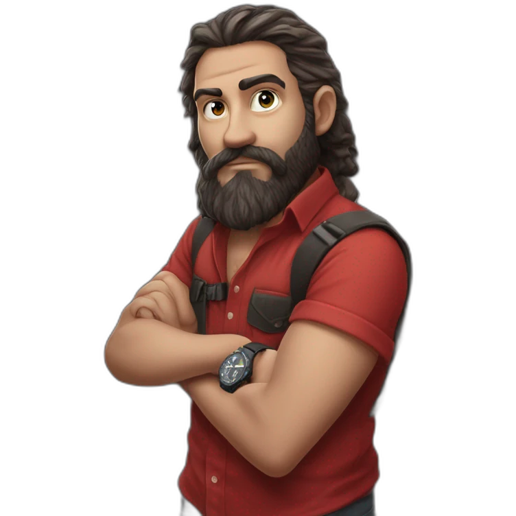 man in red shirt. emoji