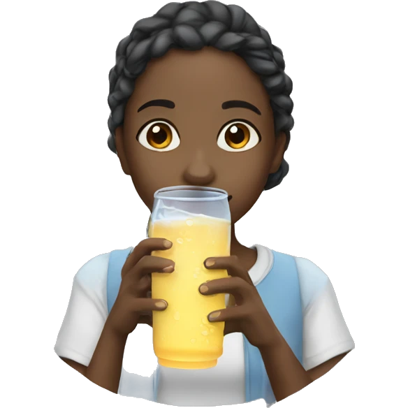 girl drinks water emoji