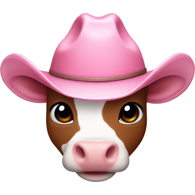 A baby pink heart with a cow boy hat on top emoji