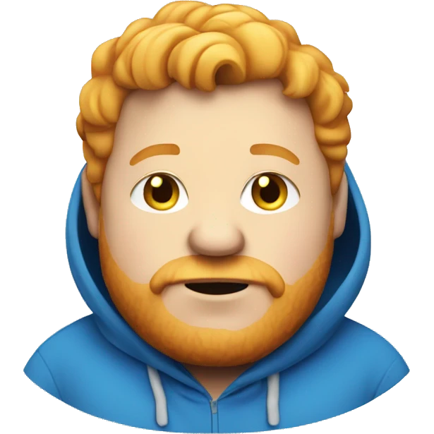 Obese white ginger man with blue hoodie  emoji