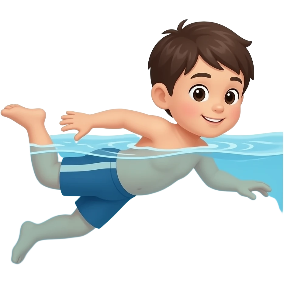 child swimming WITH kicking legs emoji