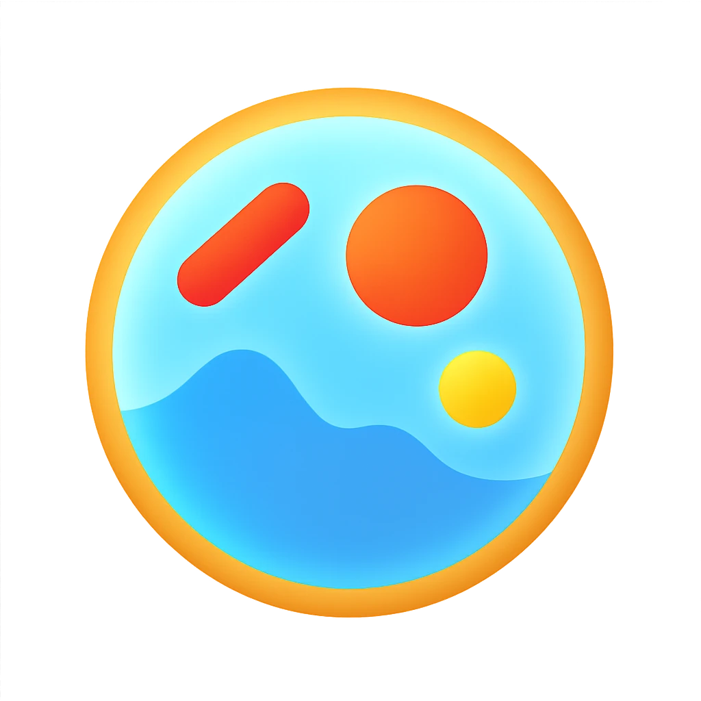 Zelle, deren Inhalt leuchtet in verschiedenen Farben (z. B. blau für Wasser, rot für Proteine, gelb für Lipide). emoji