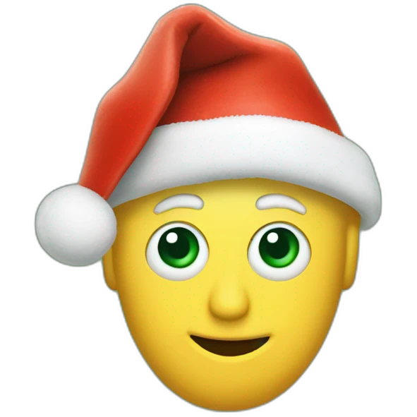 Larry Birds head with Christmashat emoji
