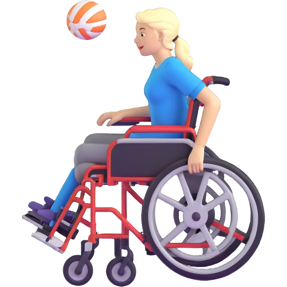 woman in wheelchair playing football emoji
