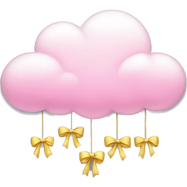 Cloud with pink hanging bows emoji