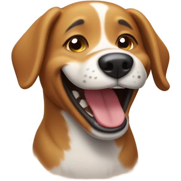 Giggling dog emoji