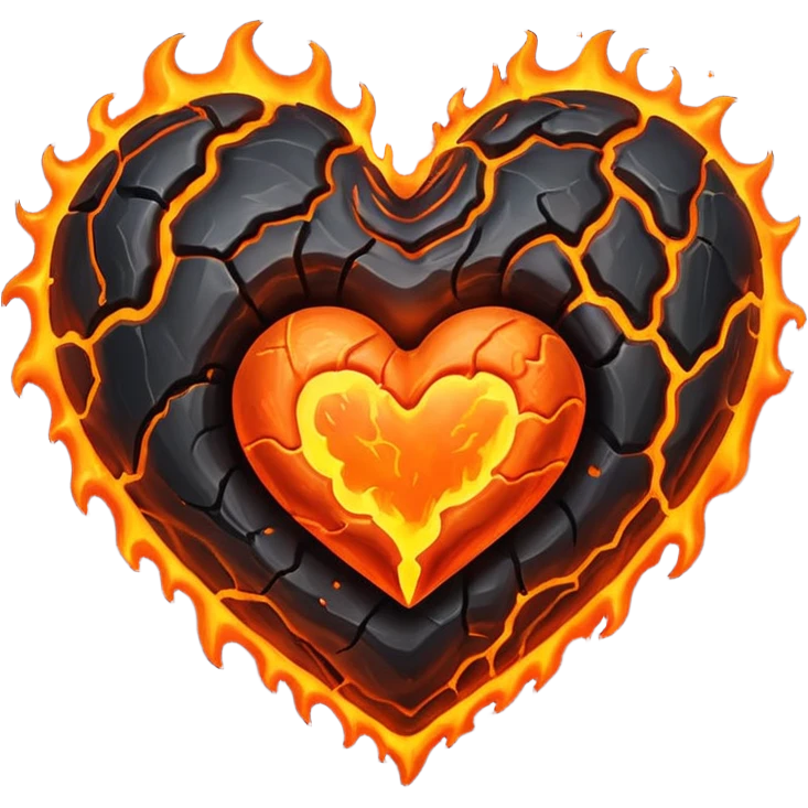 Molten lava magma heart emoji