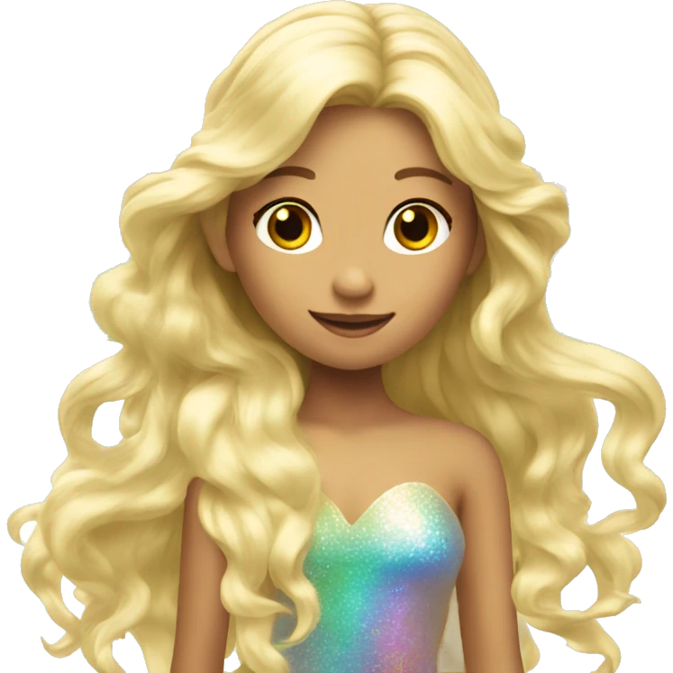 Iridescent fairy flying long hair blonde emoji