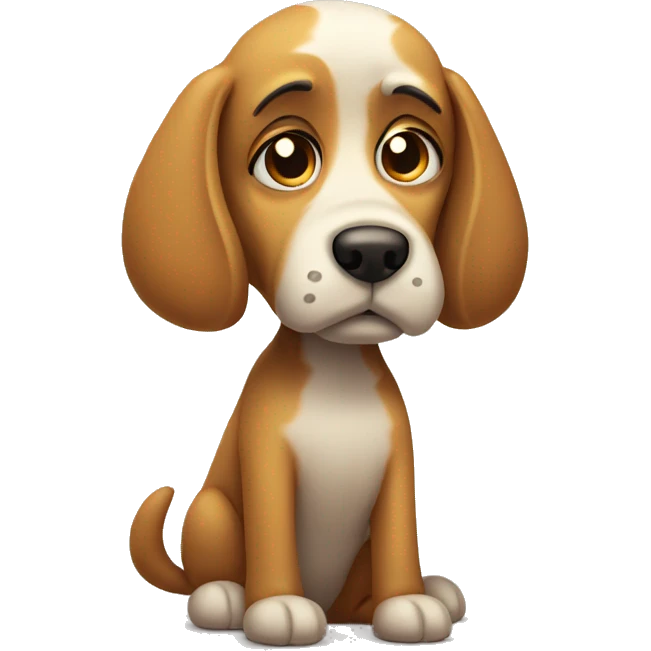 Sad dog stand emoji