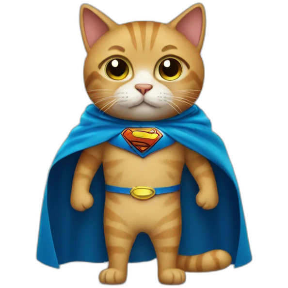 cat wearing a superhero cape emoji