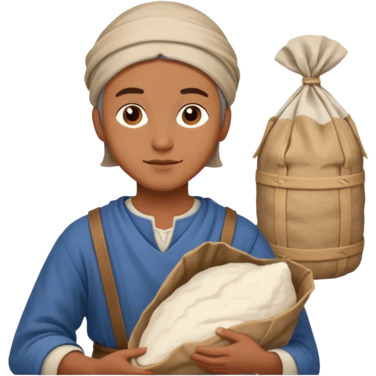 miller with flour sack in Medieval Villagers emoji