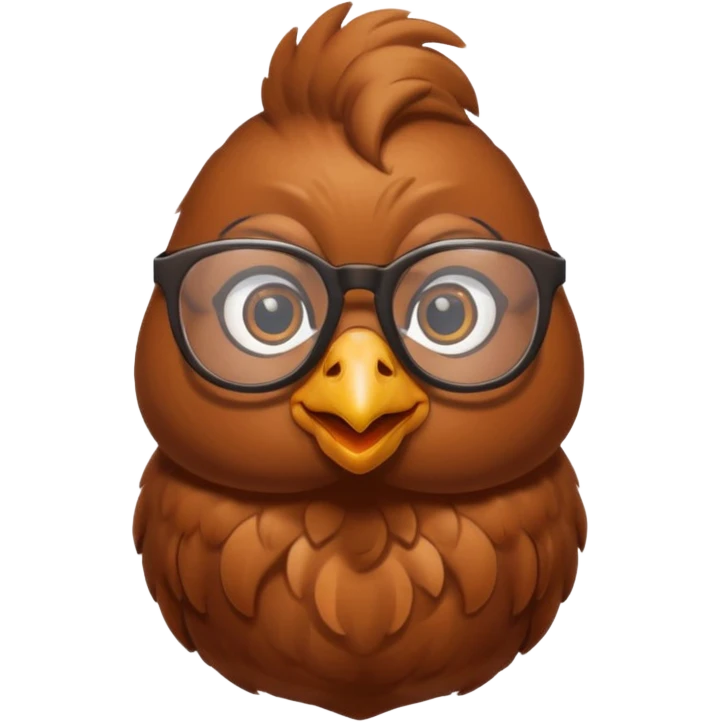 Hen with glasses emoji