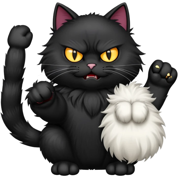 black cat middle finger emoji