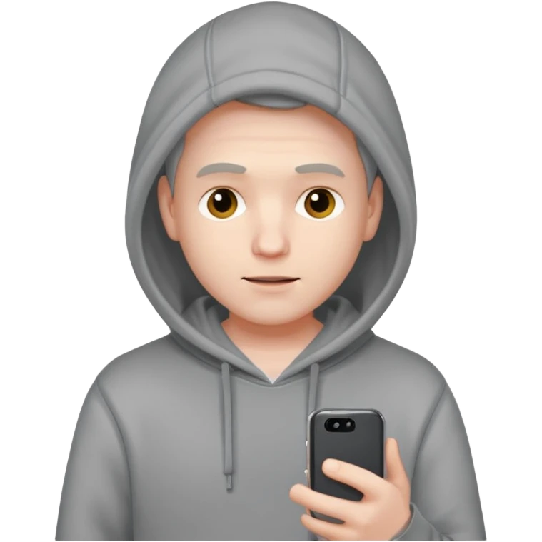 depressive man using his phone emoji