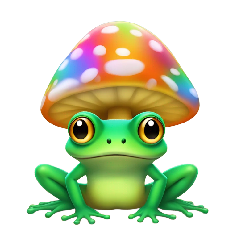 Frog with mushroom hat emoji