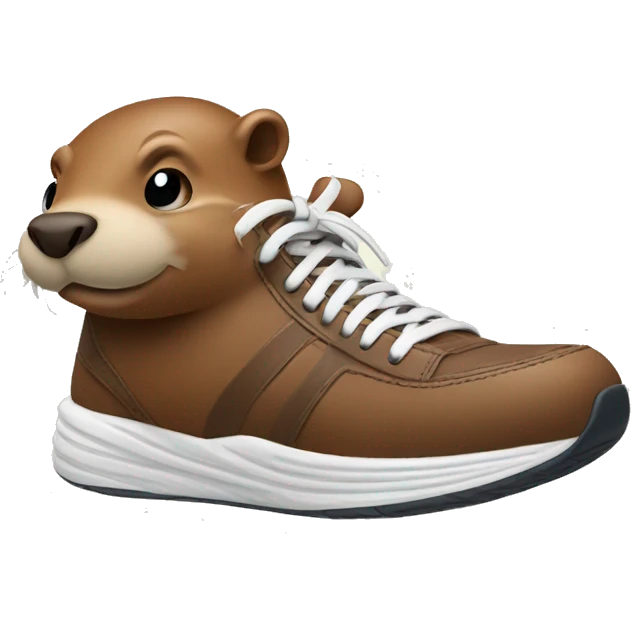 Running beaver in sneakers  emoji