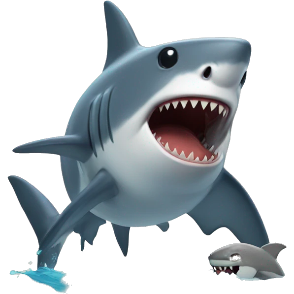 Shark and a bear emoji