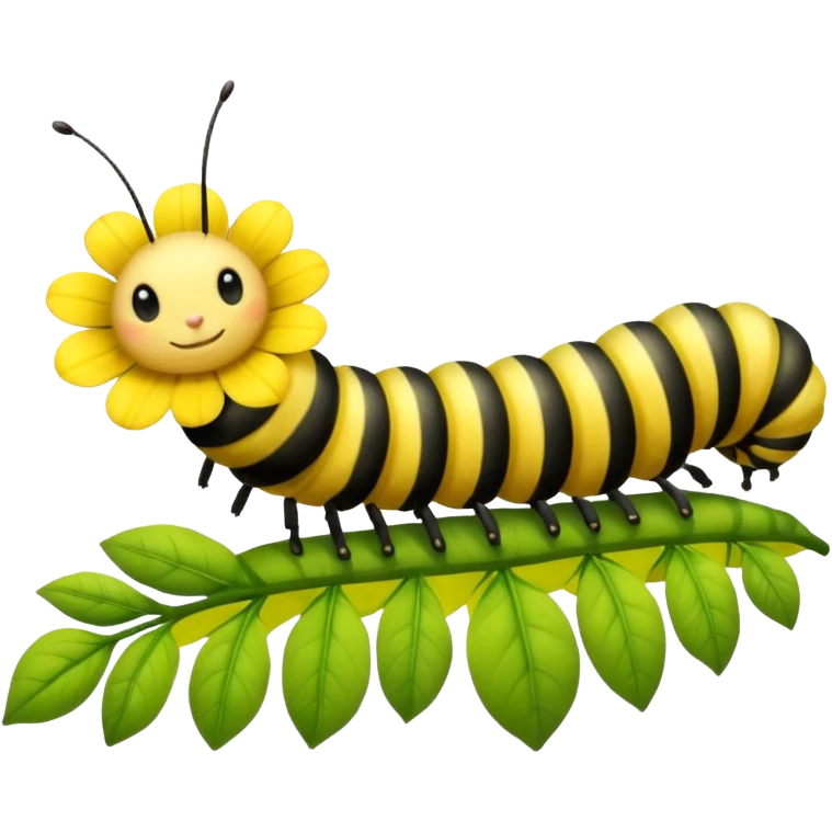
caterpillar on flower emoji