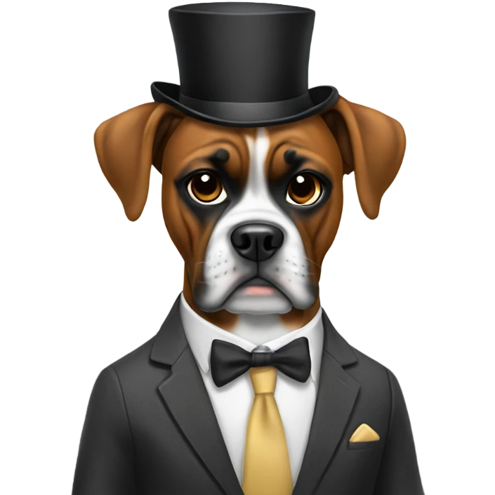 Boxer dog in a suit emoji