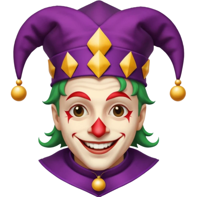 crazy colorful human jolly joker from poker, medieval, vintage, court jester emoji