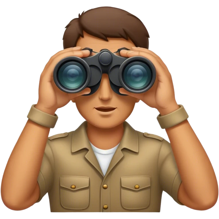 Man looking throug binoculars emoji