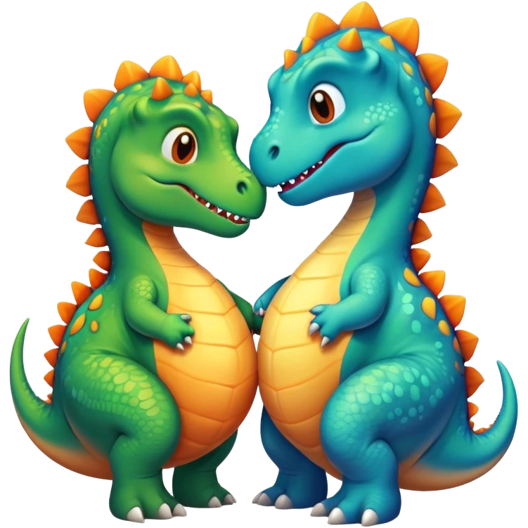 2 dinosaurs in love emoji