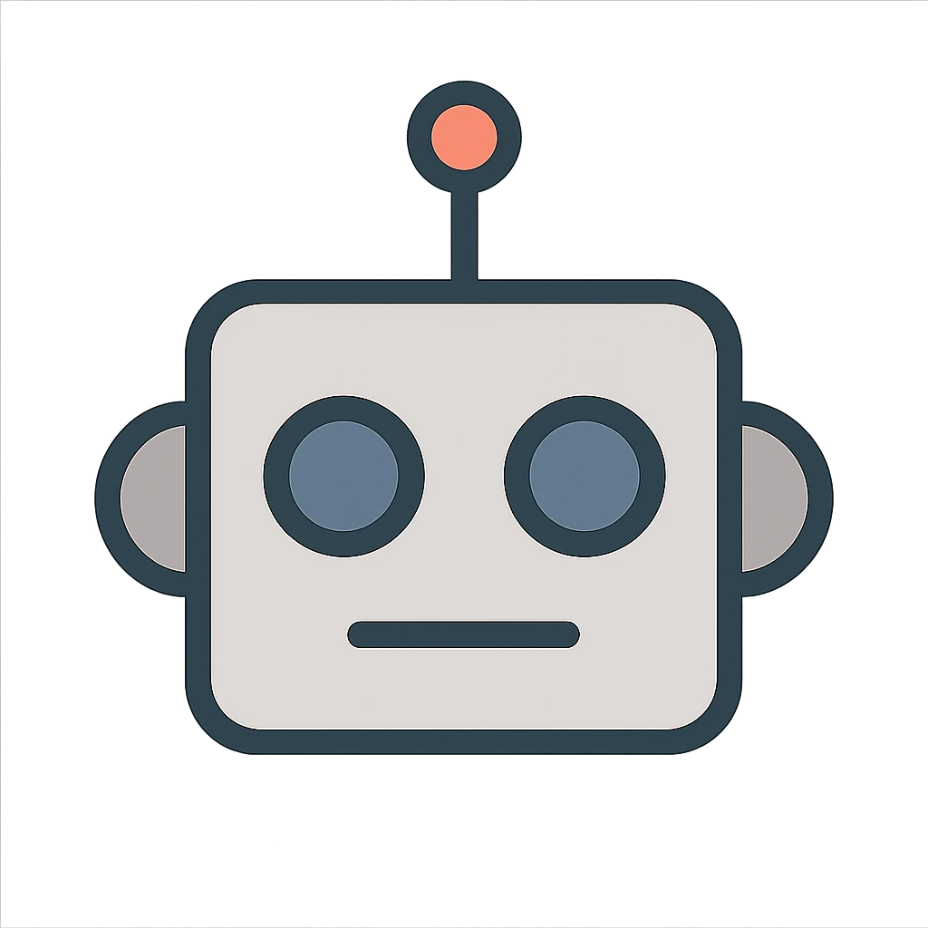 flat toon style robot head emoji