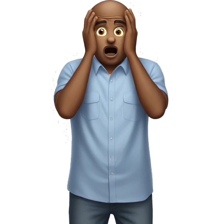 surprised dad, hands on head emoji