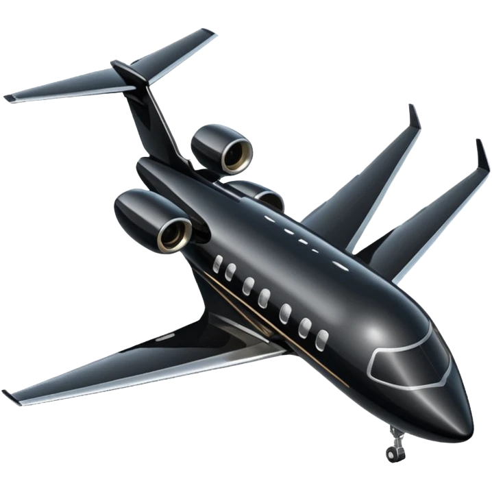 Black private jet emoji