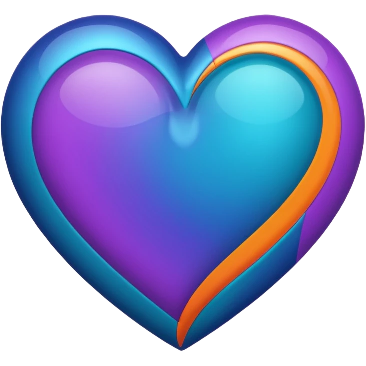 I need a heart with purple, teal, orange, and midnight blue in it. emoji