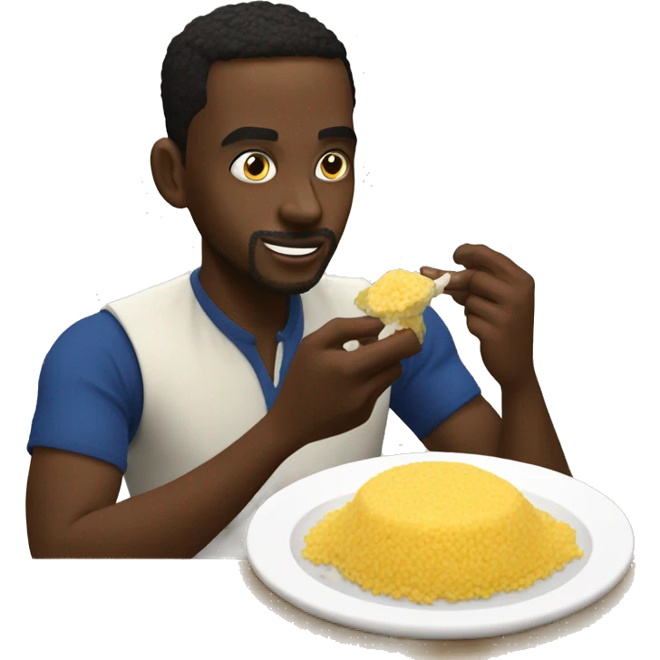 Duke dennis eating fufu with egusi emoji