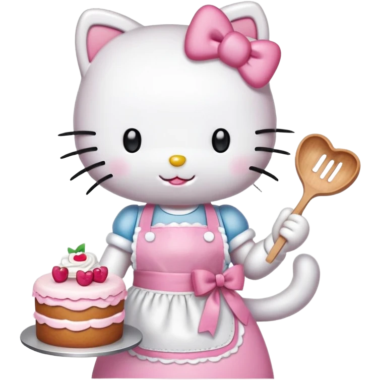 Hello kitty baking a cake emoji