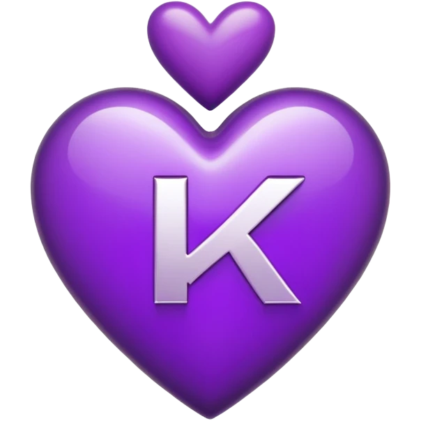 The Letter “k” inside a Purple Heart emoji