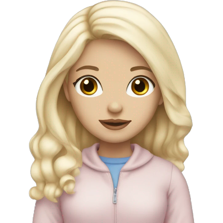 light pink soft blonde girl light white skins blue eyes  emoji