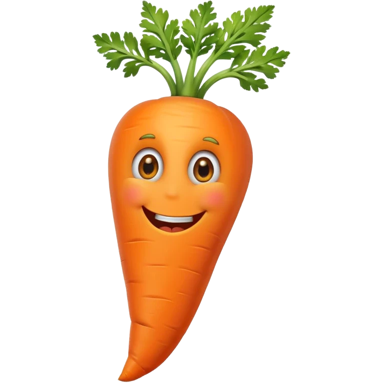 Create a curved carrot with eyes with a bend at the end for feet emoji