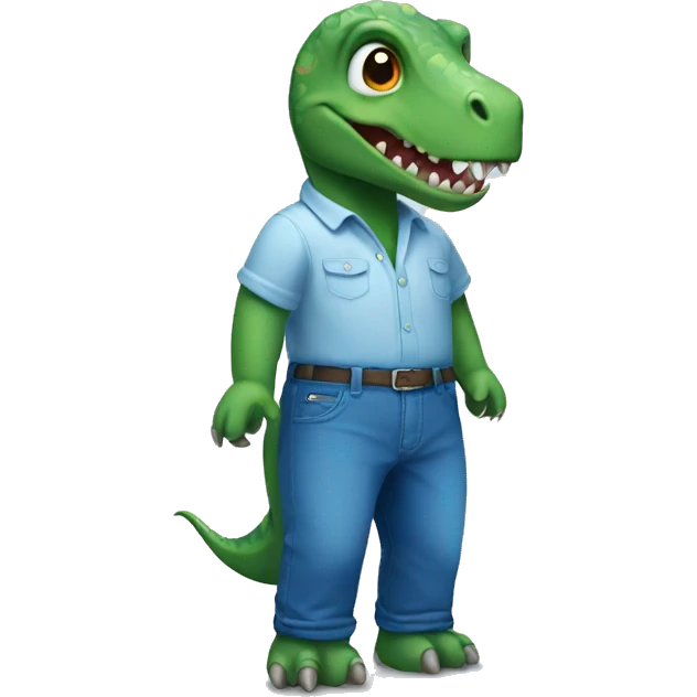 Dinosaur wearing blue pants emoji