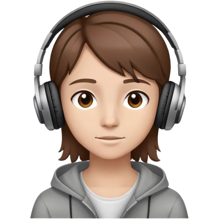 teenager with headphones listening to music emoji
